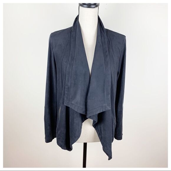 Cupcakes and Cashmere Microfiber Charcole Brown Waterfall Jacket Sz Medium - Picture 5 of 16